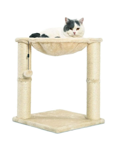 Torre para Gatos Amazon Basics con Hamaca y Poste Rascar 40x50cm Beige