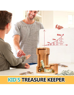 Alcancía de Madera Personalizada ELX 22.86 cm para Niños 2