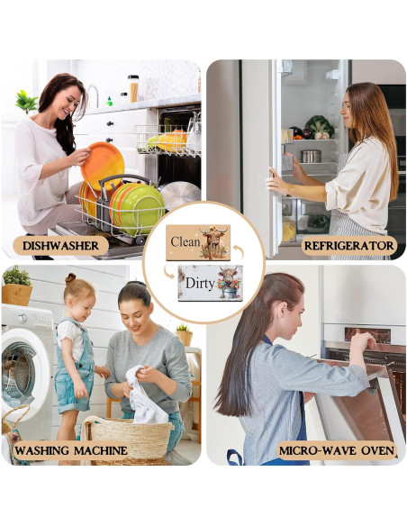 Imán Limpio Sucio Dazoratix 2 Pcs Vaca para Lavavajillas