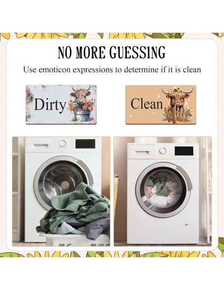 Imán Limpio Sucio Dazoratix 2 Pcs Vaca para Lavavajillas