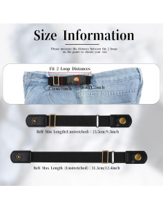 Cinturones Sin Hebilla Telooco 2 Piezas Ajustables Negro 2