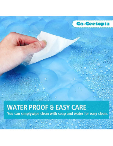 Cortina de Ducha EVA Ga-Geetopia 36x72 cm Azul Perla Ligera