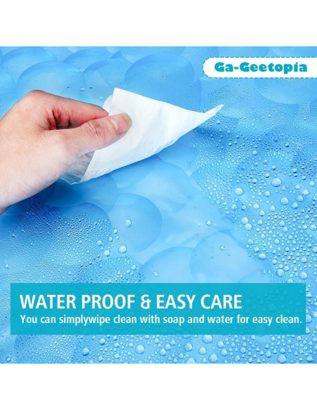 Cortina de Ducha EVA Ga-Geetopia 36x72 cm Azul Perla Ligera