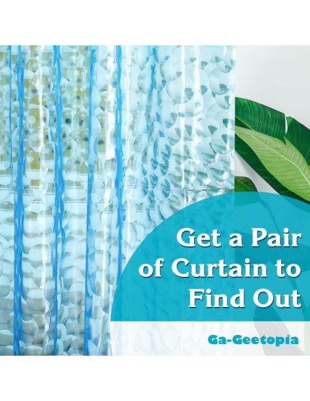 Cortina de Ducha EVA Ga-Geetopia 36x72 cm Azul Perla Ligera