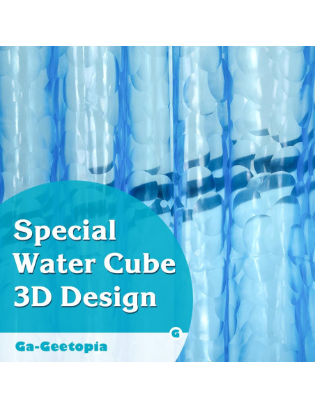 Cortina de Ducha EVA Ga-Geetopia 36x72 cm Azul Perla Ligera