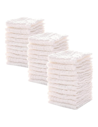 Toallitas de Muselina VIVANA 30 Piezas 30x30 cm Algodón Suave