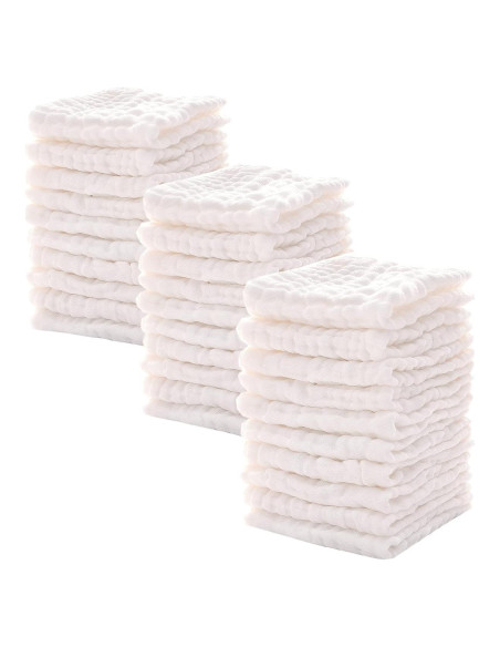 Toallitas de Muselina VIVANA 30 Piezas 30x30 cm Algodón Suave Toallitas de Muselina VIVANA 30 Piezas 30x30 cm Algodón Suave