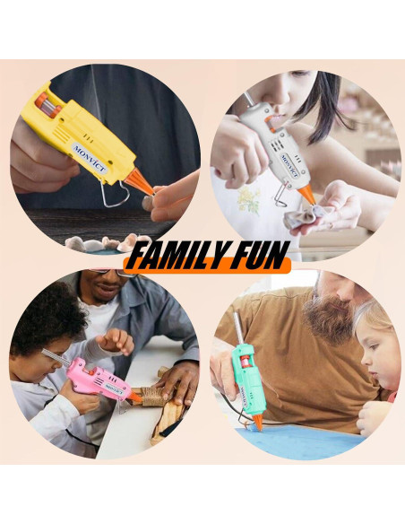 Pistola de Pegamento Caliente MONVICT 30W con 50 Barras Multicolor