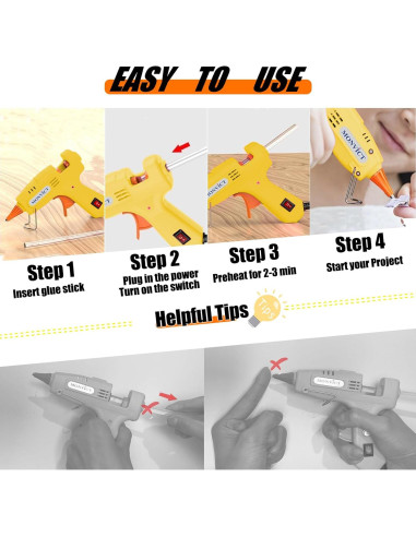 Pistola de Pegamento Caliente MONVICT 30W con 50 Barras Multicolor