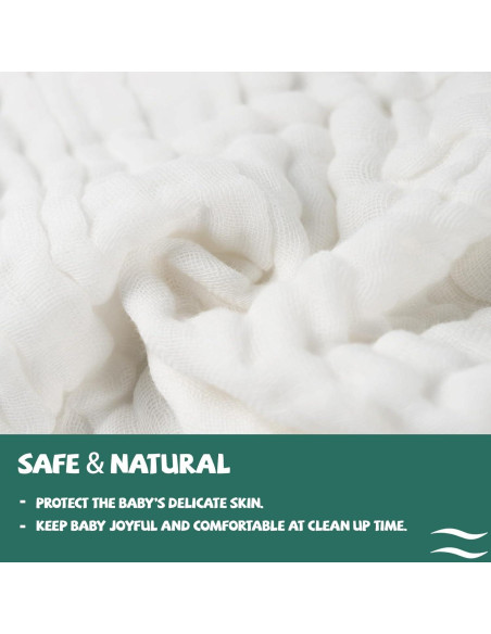 Toallitas de Muselina VIVANA 30 Piezas 30x30 cm Algodón Suave Toallitas de Muselina VIVANA 30 Piezas 30x30 cm Algodón Suave