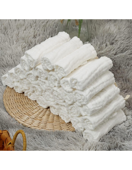 Toallitas de Muselina VIVANA 30 Piezas 30x30 cm Algodón Suave Toallitas de Muselina VIVANA 30 Piezas 30x30 cm Algodón Suave