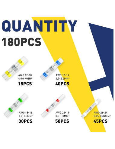 Kit 180 Conectores de Cable con Soldadura Haisstronica Impermeables