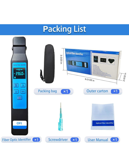 Identificador de Fibra Óptica Groword OPM VFL 800-1700nm