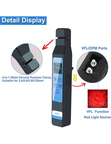 Identificador de Fibra Óptica Groword OPM VFL 800-1700nm