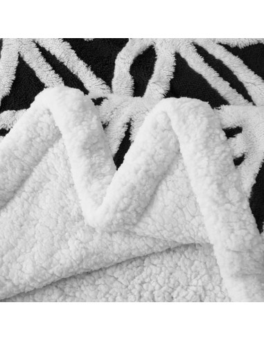 Manta de Forro Sherpa LOMAO 130x160cm Negra Suave Doble Cara