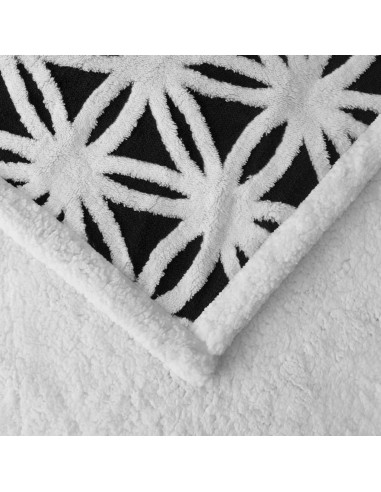 Manta de Forro Sherpa LOMAO 130x160cm Negra Suave Doble Cara