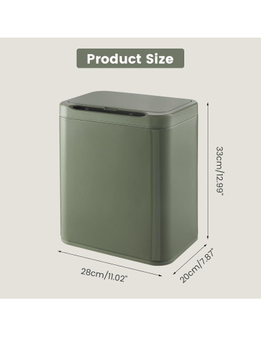 Bote de Basura ELPHECO 13.25L Acero Inoxidable Verde Aguacate