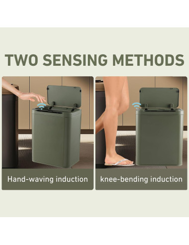 Bote de Basura ELPHECO 13.25L Acero Inoxidable Verde Aguacate