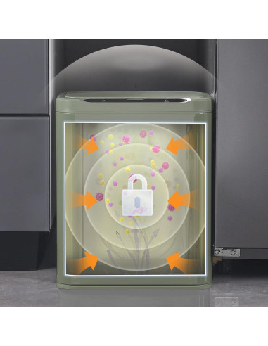 Bote de Basura ELPHECO 13.25L Acero Inoxidable Verde Aguacate