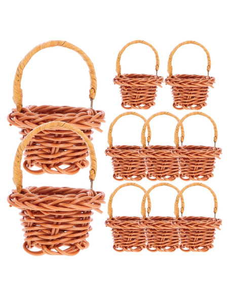 Mini Cestas de Ratán DOITOOL - 10 Pcs 3x4.5x3 cm