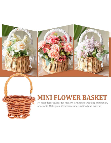 Mini Cestas de Ratán DOITOOL - 10 Pcs 3x4.5x3 cm