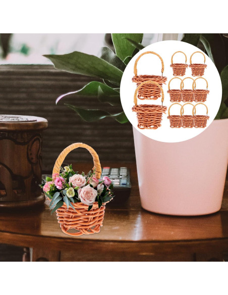 Mini Cestas de Ratán DOITOOL - 10 Pcs 3x4.5x3 cm