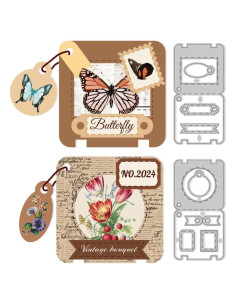 Troqueles de Corte DELORIGIN para Scrapbooking - 2 Juegos Etiquetas