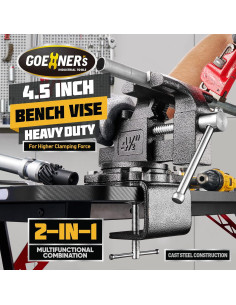 Tornillo de banco GOEHNER's 11.4 cm con base giratoria 2