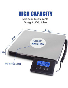 Báscula de Envío Fuzion 180kg x 0.1kg Acero Inoxidable 2