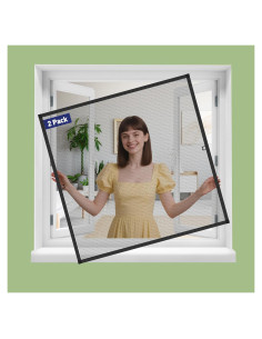 Kit de Pantalla de Ventana FOSLUOC - 2 Paquetes - Negro - 116.84 cm