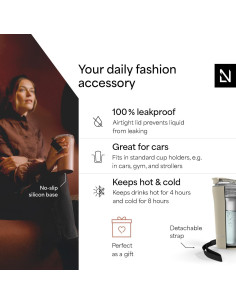 Taza Térmica LARS NYSM 380ml Acero Inoxidable Beige Almendra 2