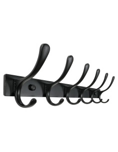 Perchero de Pared SKOLOO - 6 Ganchos de Acero Inoxidable Negro