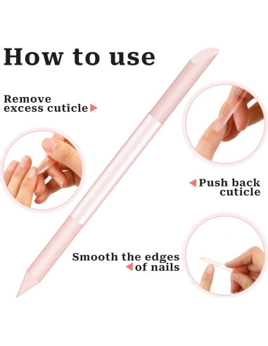 Juego de Empujadores de Cutículas de Vidrio Sliverdew 2 Piezas