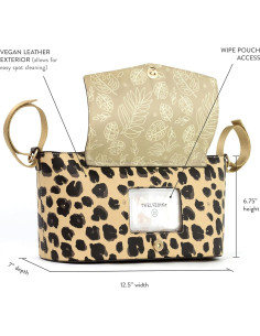 Caddy de Carro TWELVElittle Peek A Boo en Cuero Vegano Leopardo 2