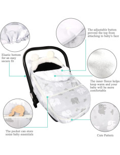 Funda para Asiento de Auto de Invierno Elefante - Cálida y Suave 2