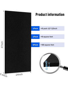 Paneles Acústicos Frienda Pack de 6 119.4x61 cm Aislantes Sonido 2