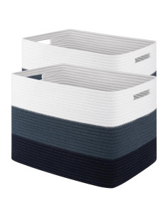 Cestas de Almacenamiento Tejidas SIXDOVE 42L 2 Unidades Azul