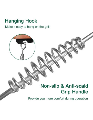 Herramienta de ceniza Quantfire 45.7 cm con tenedor para parrillas