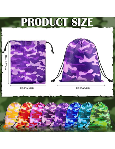 Bolsas de Cuerda Camuflaje Amylove 24 Piezas 25x20cm