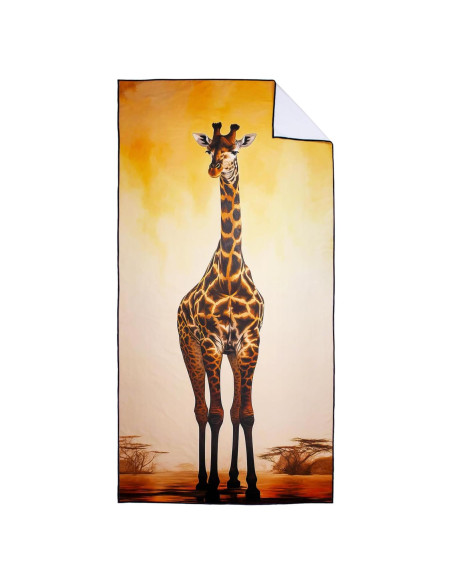 Toalla de Playa XSMEI Jirafa Marrón 90x180cm Microfibra