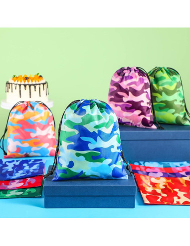 Bolsas de Cuerda Camuflaje Amylove 24 Piezas 25x20cm