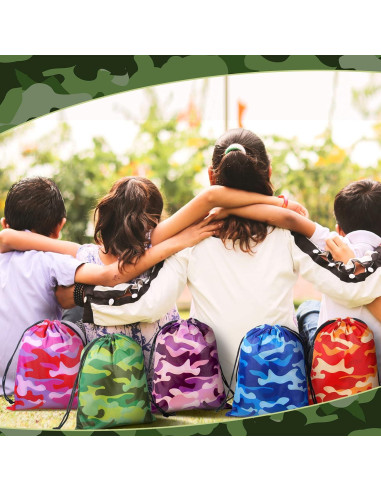 Bolsas de Cuerda Camuflaje Amylove 24 Piezas 25x20cm