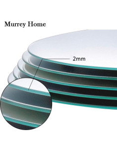 Bandejas de Espejo Redondas Murrey Home 12 Piezas 25.4cm 2