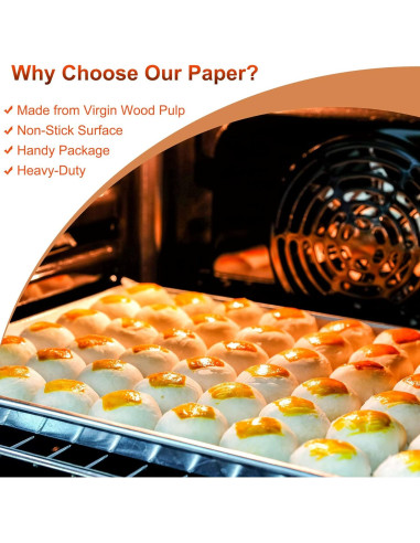 200 Hojas de Papel Pergamino HOFHTD 30.48x40.64cm Anti-adherente