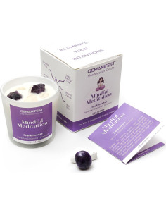 Vela de Meditación Consciente Gemanifest con Amatista y Incienso 2