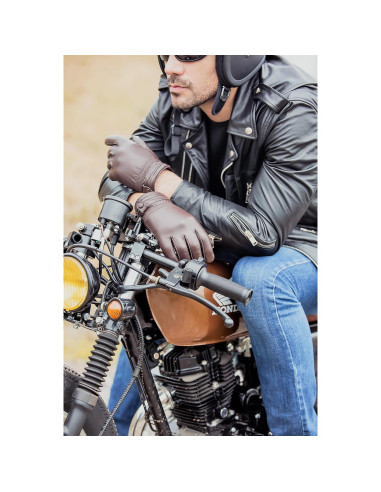 Guantes de Cuero Táctiles YISEVEN para Hombre 100% Piel de Oveja