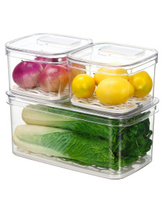 Contenedor Felli Duo Fresh Veggie Keeper 3 Piezas 5.8qt