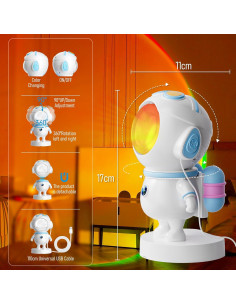 Proyector de Lámpara de Atardecer Astronauta XEBKOR RGB 2