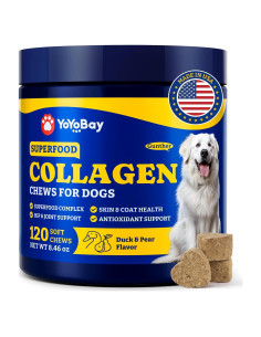 Golosinas de Colágeno para Perros YoYoBay - 120 Unidades, Sabor Pato y Pera