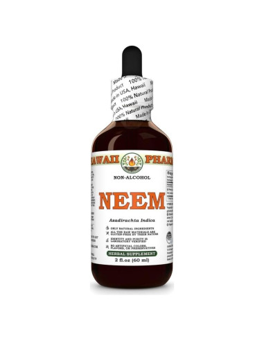 Extracto Líquido de Neem Orgánico HawaiiPharm 60 ml Sin Alcohol
